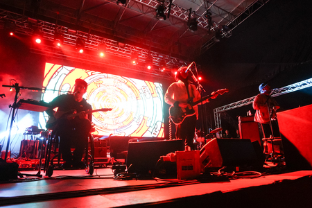 ZAGREB, CROATIA - 27th June, 2018 : American rock band Portugal. The Man performs on the 13th INmusic festival located on the lake Jarun in Zagreb, Croatia.のeditorial素材