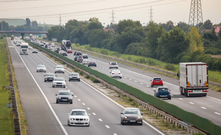 Traffic on the Zagreb highway bypass in Zagreb, Croatia.