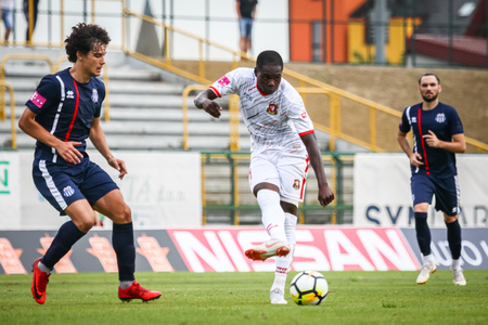 Velika Gorica, Croatia - 25th, August 2018 : The first football Croatian league Hrvatski Telekom, football game between Hnk Gorica and Rudes on Gorica stadium. Miya Faruku in action.のeditorial素材