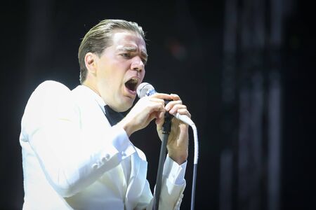 Zagreb, Croatia - 24th June, 2019 : The Swedish group The Hives performs on the 14th INmusic festival located on the lake Jarun in Zagreb, Croatia.のeditorial素材