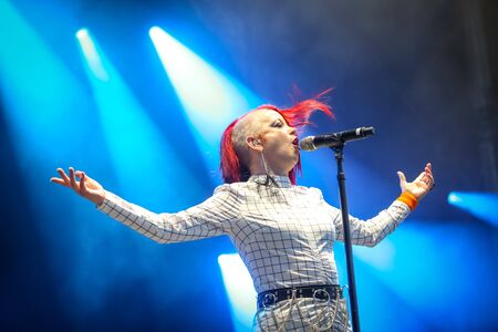 Zagreb, Croatia - 25th June, 2019 : Garbage performs on the 14th INmusic festival located on the lake Jarun in Zagreb, Croatia.のeditorial素材