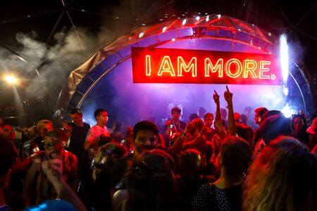 Zagreb, Croatia - 26th June, 2019 : Visitors of 3rd day of the 14th INmusic festival located on the...