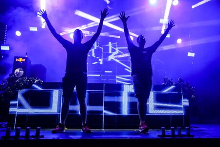 Brezje, Croatia - 20th July, 2019 : Corti Organ performs on the Forestland, ultimate forest electronic music festival located in Brezje, Croatia.のeditorial素材