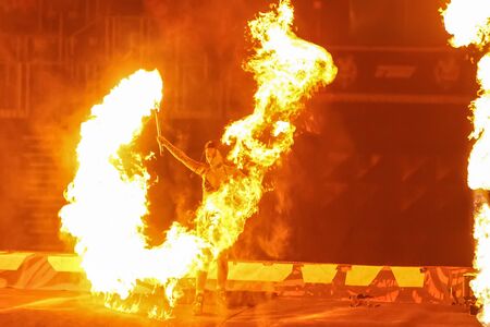 Zagreb, Croatia - December 28, 2019 : Fuel Girls dancer from the UK performing on the Masters of...