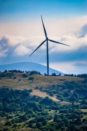 Windmills for electric power production on the mountains of Croatia.