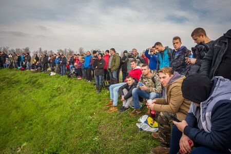 Sveta Nedjelja, Croatia - November 24, 2019. Spectators during 10th Rally Show Santa Domenica.