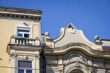 Zagreb, Croatia - March 22, 2020 : In the morning capital of Croatia, Zagreb has been hit by the magnitude of the earthquake 5.5 per Richter. Damaged buildings in downtown of Zagreb.のeditorial素材