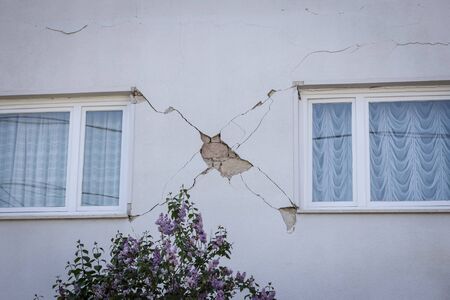 Damage house after a strong earthquake of 5.5 on the Richter scale in Zagreb, Croatia.の写真素材