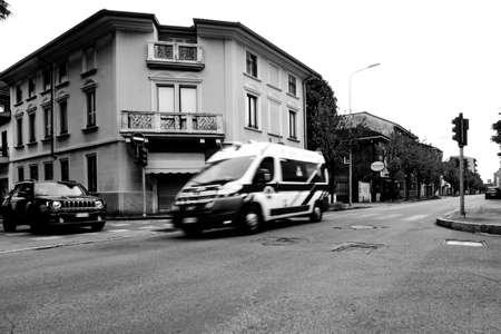 04/19/2020 - Empty city in Italy in sunday morning at Coronavirus time.のeditorial素材