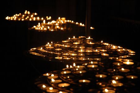 A theory of candles in the cathedral of Notre-Dame, Parisのeditorial素材