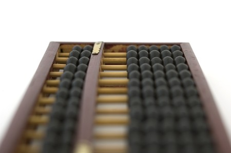 old wooden abacus on white background