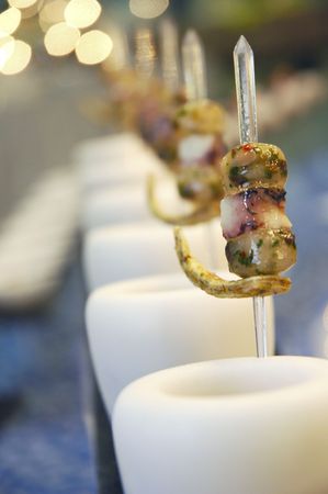 italian cuisine in a decorated dishの写真素材