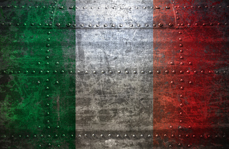 Italian Flag On a  Metal Textureの写真素材