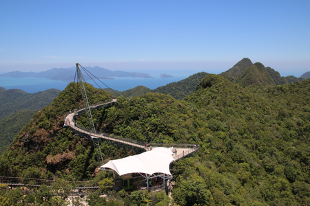Suspending sky bridge in Langkawi Malaysiaのeditorial素材