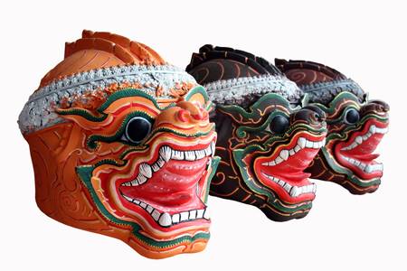 Native Thai style mask, used in royal performanceの写真素材
