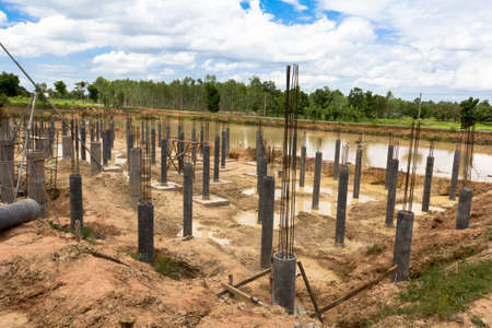 Construction site for Foundation Buildingの写真素材