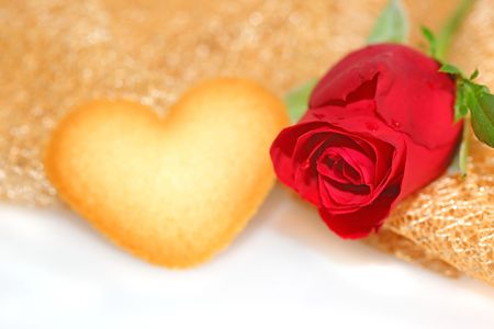 Red Rose with heartの写真素材