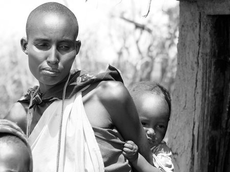 Portrait of an African mother and kid. のeditorial素材