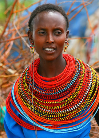 Portrait of a happy African lady. のeditorial素材