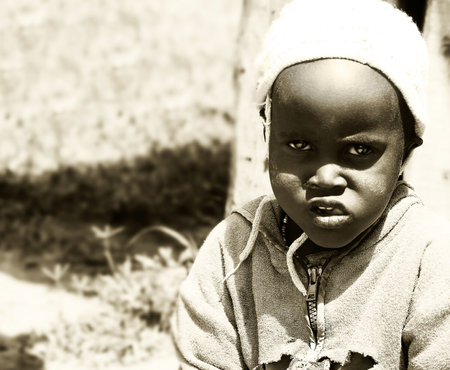 Portrait of an African child, Masai Mara, Kenyaのeditorial素材