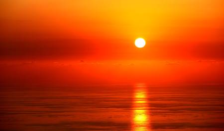 Beautiful seascape with sunsetの写真素材