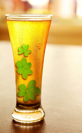Cold beer for st.Patrick's day holiday celebration, lucky concept の写真素材