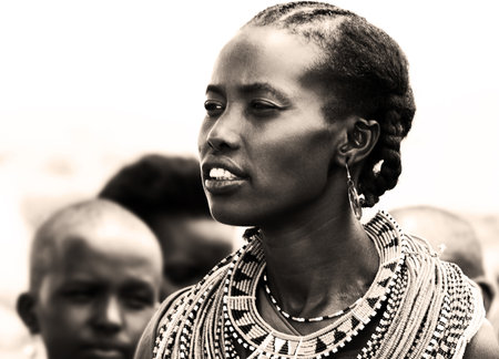 Portrait of an African woman that dressed traditionally