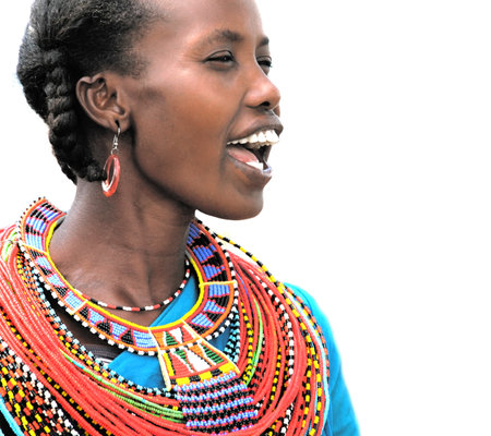 Portrait of an African woman that dressed traditionallyのeditorial素材