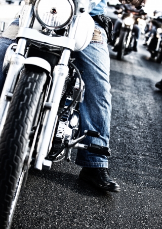 Image of bikers riding motorbikesの写真素材