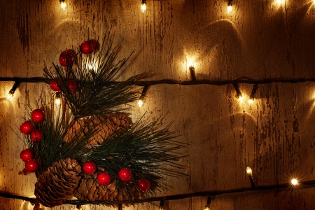 Image of Christmastime ornament, beautiful decoration with red berryの写真素材