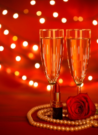  two wine glassesの写真素材