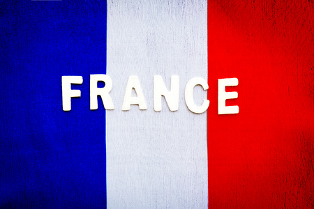 French flag, abstract grunge style with text space, patriotic wallpaper, background for football fansの写真素材