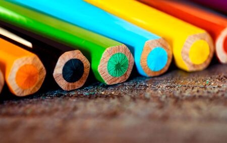 Many colorful pencilsの写真素材