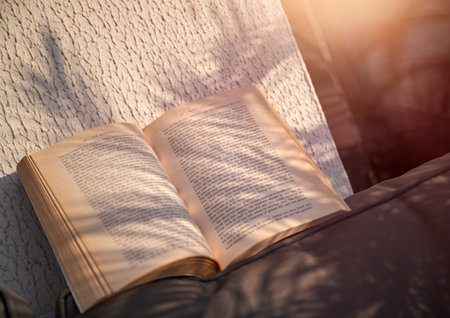 Spending a Nice Calm Day with a Good Book on the Beach.の写真素材