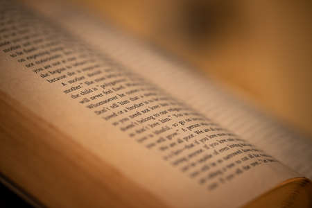 Closeup Photo of an Open Book.の写真素材
