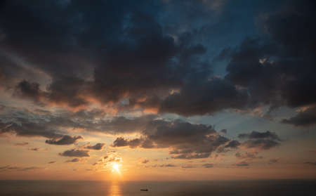 Calm Beach View. Sunset Sky over Mediterranean Waters. Beautiful Travel Destination. Beach. Batroun....