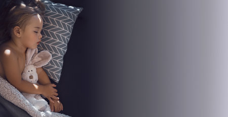 Background with Little Baby Sleepingの写真素材