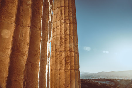 Beautiful Parthenon Columns of Greeceの写真素材