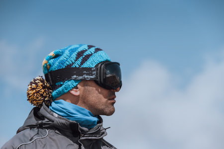 Man Skier Enjoying Winter View