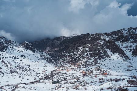 Ski Resort in Sunny Dayの写真素材