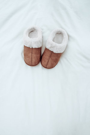 Warm home shoes on clean Background