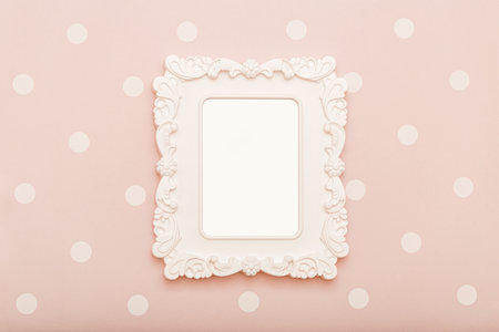 Nice Gentle White Frame over Pink Background