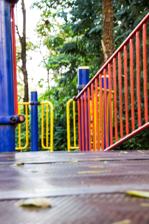 playground on yard in the parkの写真素材