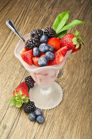 Cup of fresh fruitsの写真素材