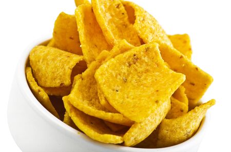 Mais chips on the white 
