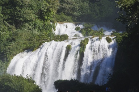 Landscape of cascade of Marmore Terni Umbria Italyの写真素材