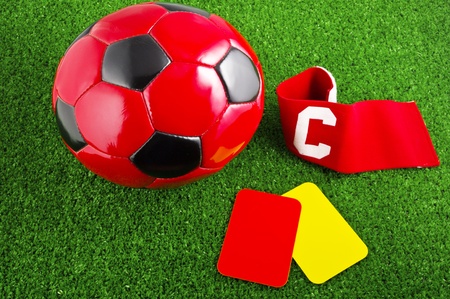 accesory for the soccer playの写真素材