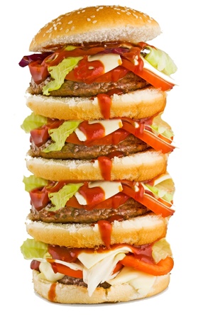 hamburger on the white backgroundの写真素材