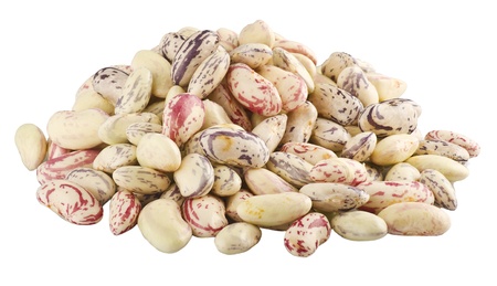 dried beans on white background