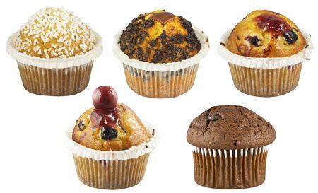 Muffin on the white backgroundの写真素材